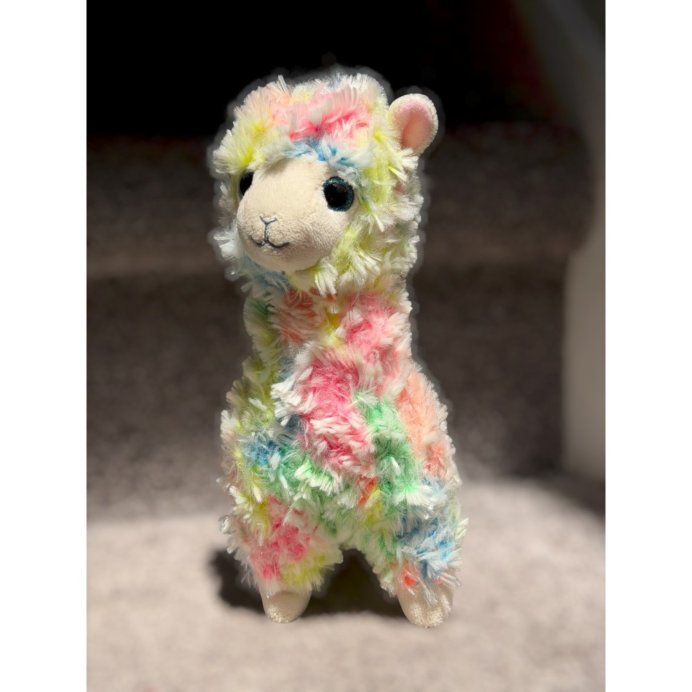 TY Beanie Boos Lola Rainbow Llama Plush 8" Retired 2018 Pastel Stuffed Animal